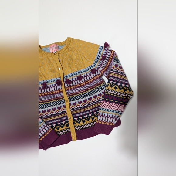 Souris Mini 2 Piece Girls Outfit, Size 5-6 Sweater/Pants, Fair Isle Pattern - Picture 6 of 12